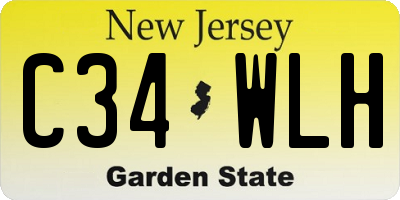 NJ license plate C34WLH