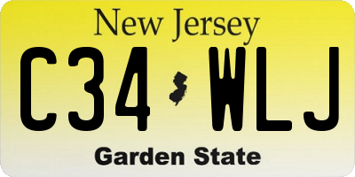 NJ license plate C34WLJ