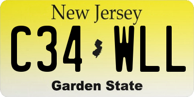 NJ license plate C34WLL