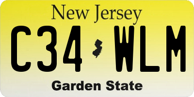 NJ license plate C34WLM