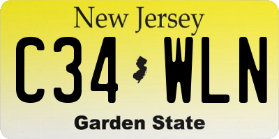 NJ license plate C34WLN