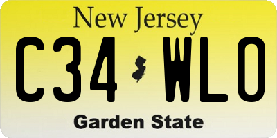 NJ license plate C34WLO