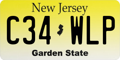 NJ license plate C34WLP