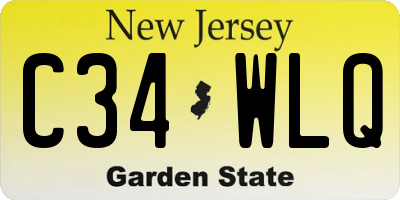 NJ license plate C34WLQ