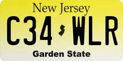 NJ license plate C34WLR