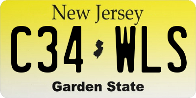 NJ license plate C34WLS