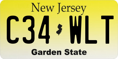 NJ license plate C34WLT