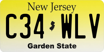 NJ license plate C34WLV