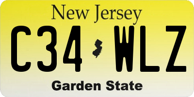 NJ license plate C34WLZ