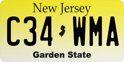 NJ license plate C34WMA