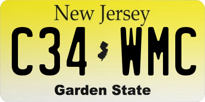 NJ license plate C34WMC