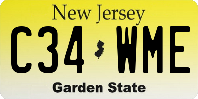NJ license plate C34WME