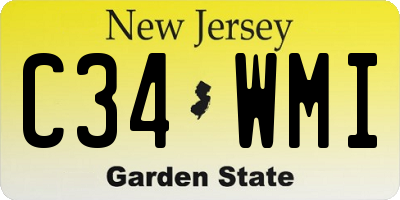 NJ license plate C34WMI