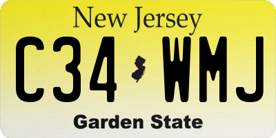 NJ license plate C34WMJ