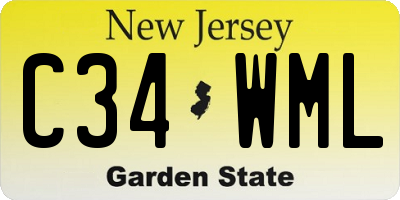 NJ license plate C34WML