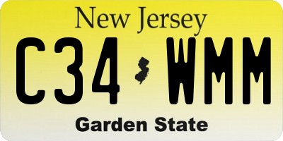 NJ license plate C34WMM