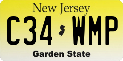 NJ license plate C34WMP