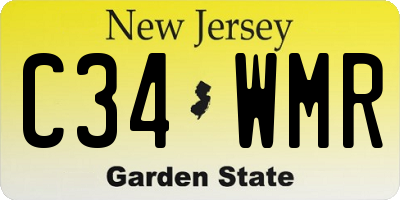 NJ license plate C34WMR