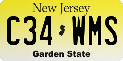 NJ license plate C34WMS