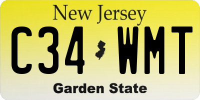 NJ license plate C34WMT