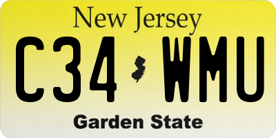 NJ license plate C34WMU