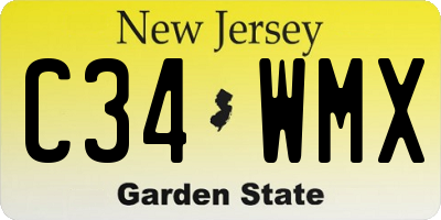 NJ license plate C34WMX