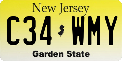 NJ license plate C34WMY