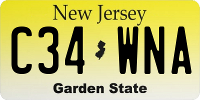 NJ license plate C34WNA