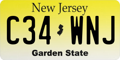NJ license plate C34WNJ