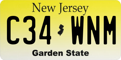 NJ license plate C34WNM
