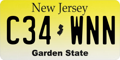 NJ license plate C34WNN