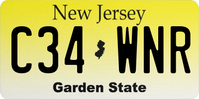 NJ license plate C34WNR