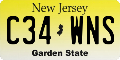 NJ license plate C34WNS