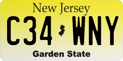 NJ license plate C34WNY
