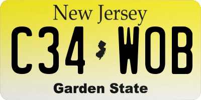 NJ license plate C34WOB