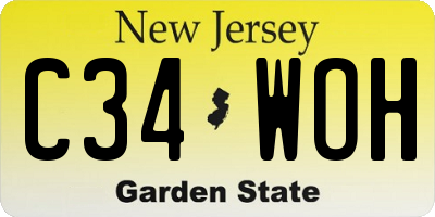 NJ license plate C34WOH