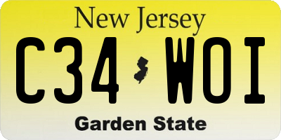 NJ license plate C34WOI