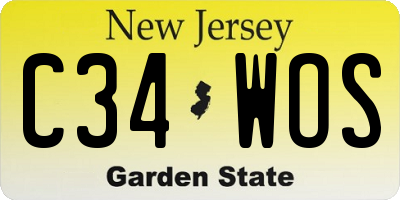 NJ license plate C34WOS
