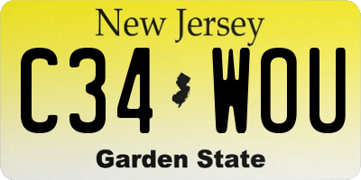 NJ license plate C34WOU