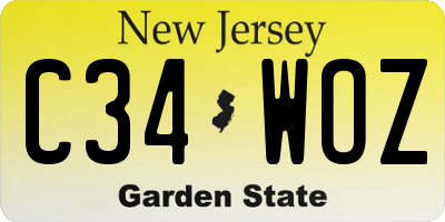 NJ license plate C34WOZ