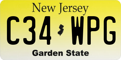 NJ license plate C34WPG