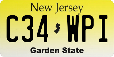 NJ license plate C34WPI