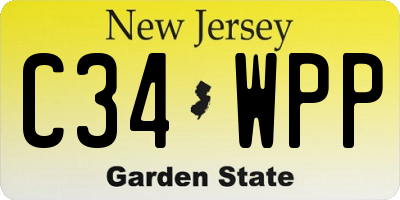 NJ license plate C34WPP