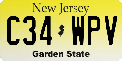 NJ license plate C34WPV