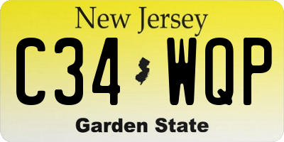 NJ license plate C34WQP