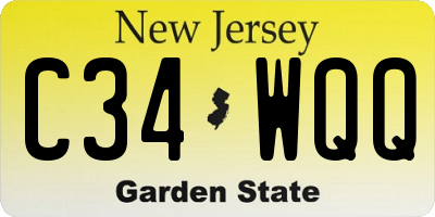 NJ license plate C34WQQ