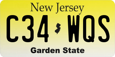 NJ license plate C34WQS