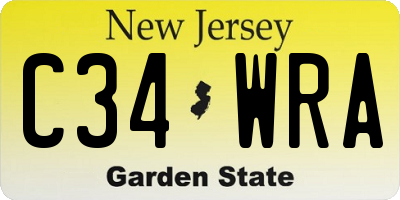 NJ license plate C34WRA