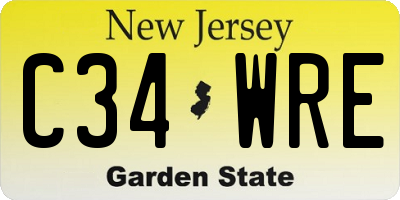 NJ license plate C34WRE