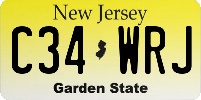 NJ license plate C34WRJ